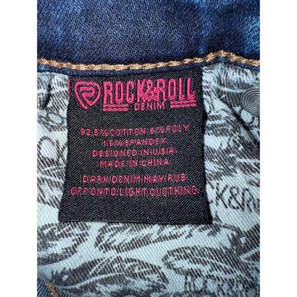 Rock & Roll High Rise Flare Jeans With Lace Up Back Size 28X34 - Picture 6 of 12